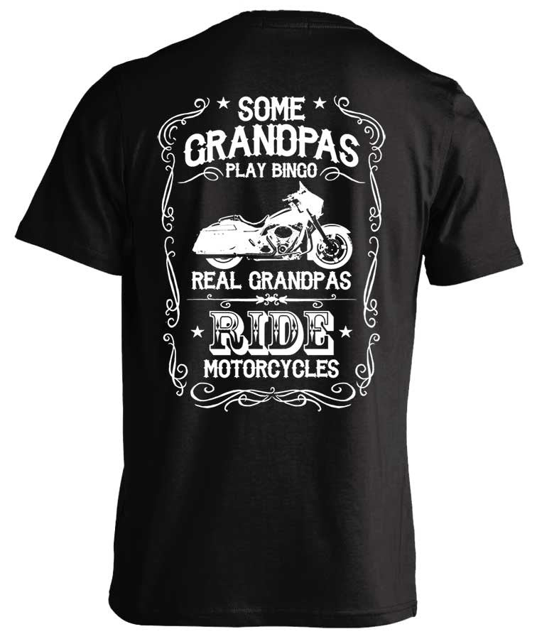 Real Grandpas Ride Motorcycles biker grandpa t-shirt from Skull Society