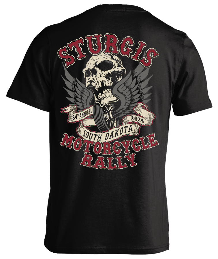 2024 Sturgis Motorcycle Rally Wheel & Wings Skull - 84th Anniversary