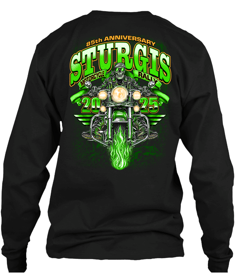 2025 Sturgis Motorcycle Rally Green Skeleton Rider - 85th Anniversary