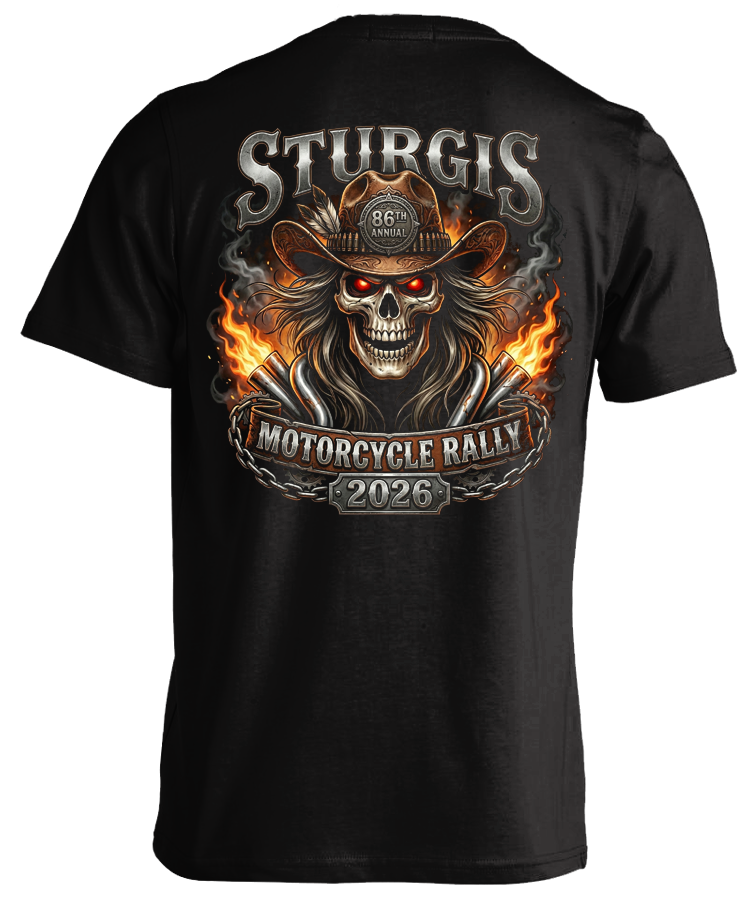 2026 Sturgis Motorcycle Rally Cowboy Skull - 86th Anniversary