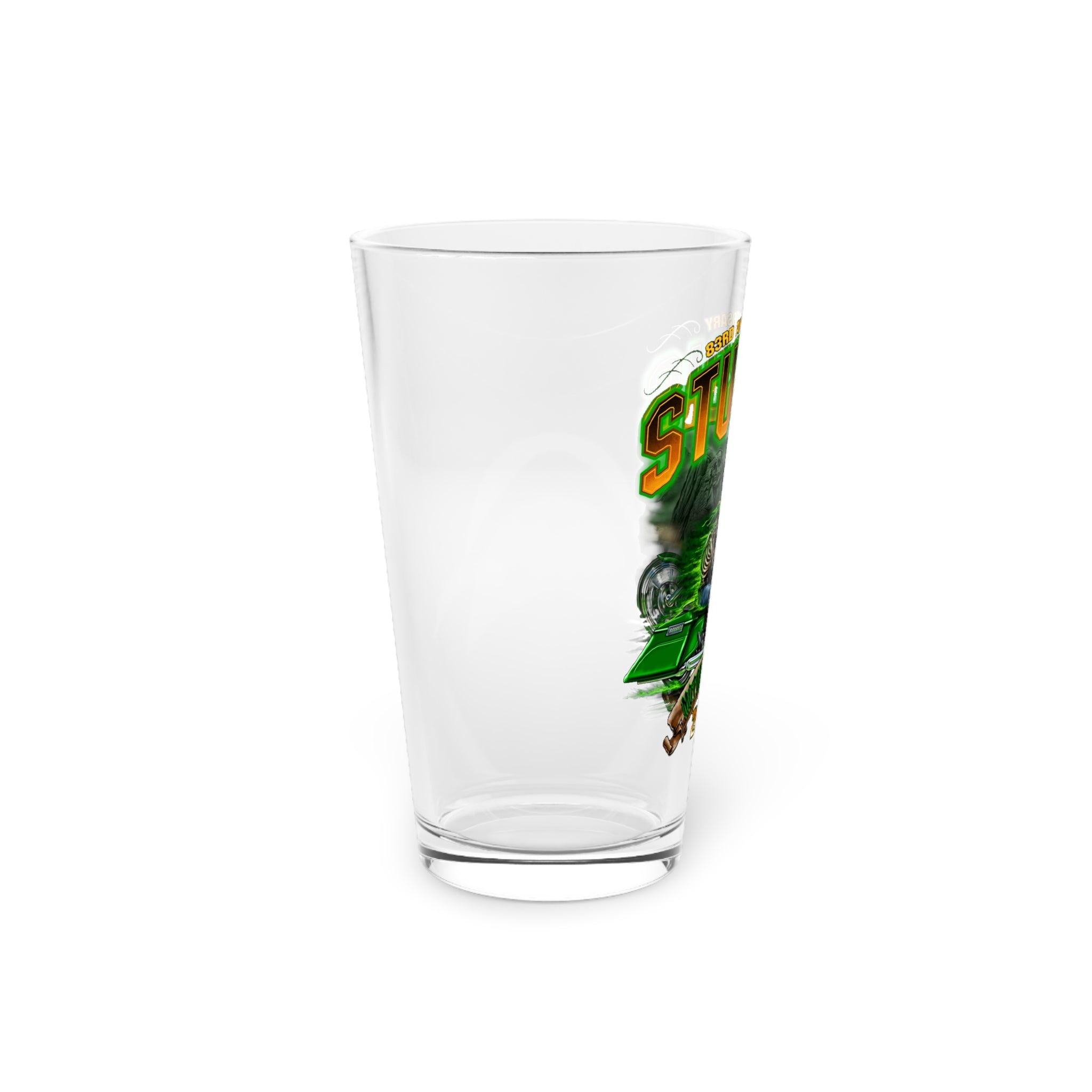 2023 Sturgis Motorcycle Rally Green Skeleton Pint Glass -16oz