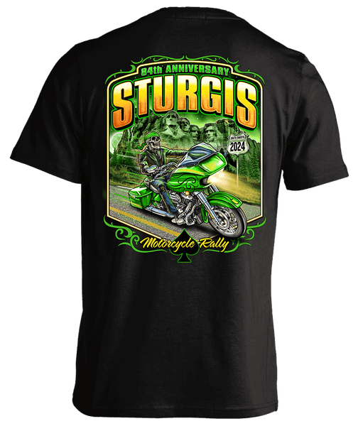 2024 Sturgis Motorcycle Rally Green Skeleton Rider - 84th Anniversary