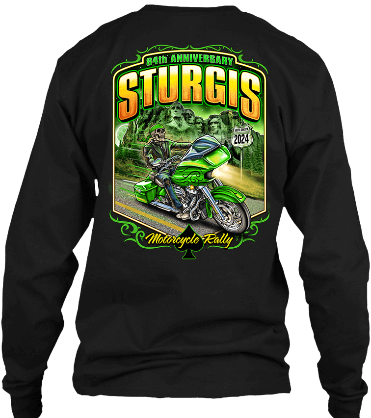 2024 Sturgis Motorcycle Rally Green Skeleton Rider - 84th Anniversary