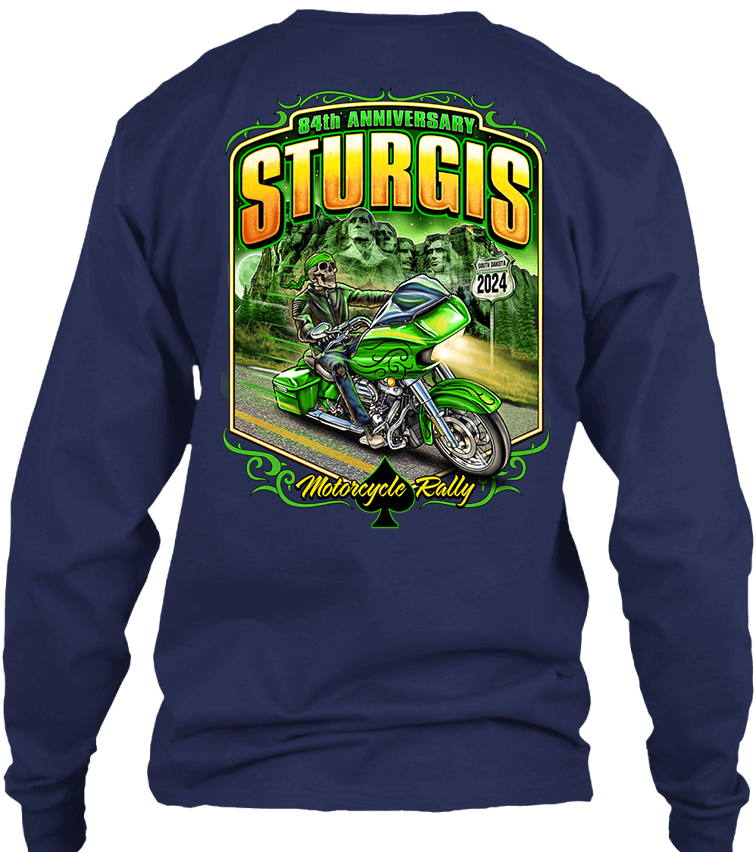 2024 Sturgis Motorcycle Rally Green Skeleton Rider - 84th Anniversary