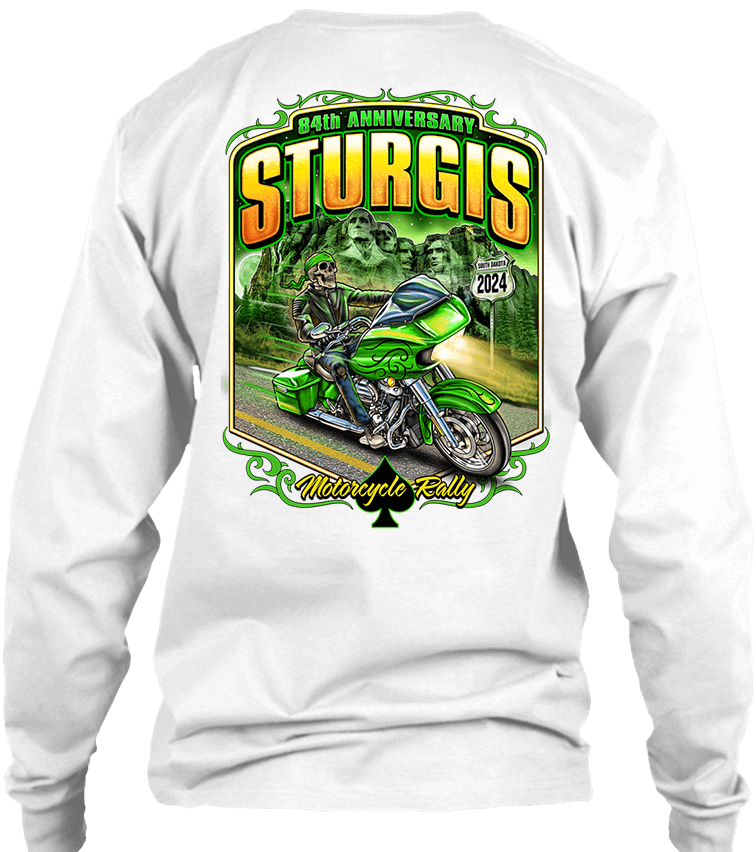 2024 Sturgis Motorcycle Rally Green Skeleton Rider - 84th Anniversary