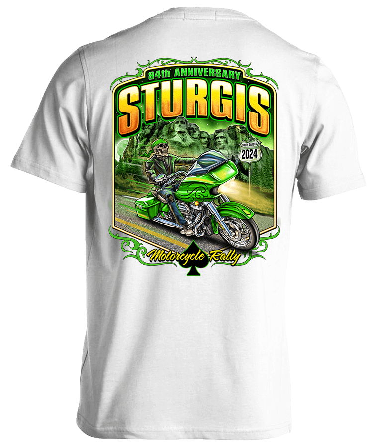 2024 Sturgis Motorcycle Rally Green Skeleton Rider - 84th Anniversary