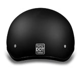D.O.T. DAYTONA SKULL CAP W/O VISOR - DULL BLACK 1/2 SHELL HELMET