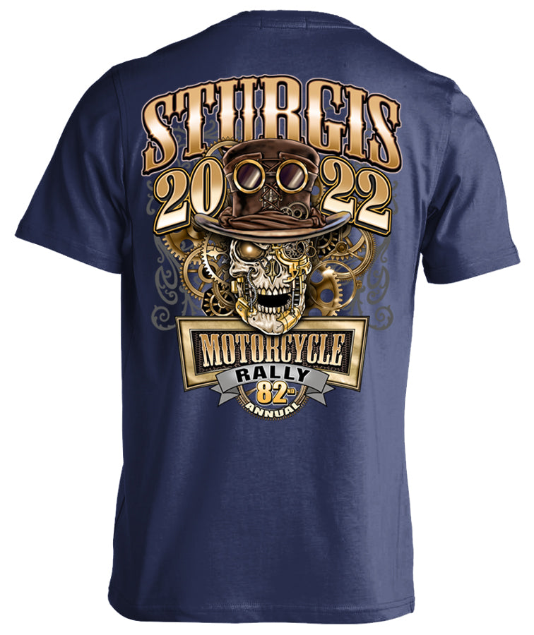 2022 Sturgis Motorcycle Rally Steampunk Skull - 82nd Anniversary T-shirt