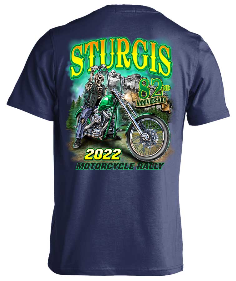 2022 Sturgis Motorcycle Rally Green Skeleton Rider 82nd Anniversary