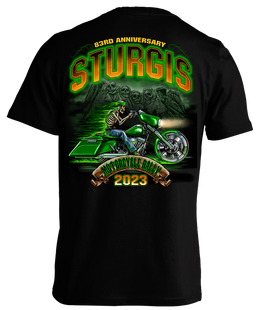 2023 Sturgis Motorcycle Rally Green Skeleton Rider - 83rd Anniversary