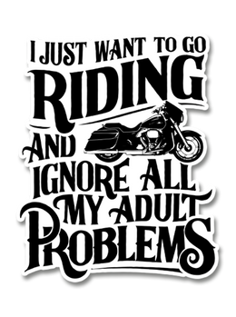 I Just Want To Go Riding And Ignore All My Adult Problems Decal