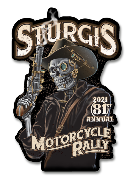 2021 Sturgis Rally Steampunk Cowboy 80th Anniversary 7" Decal