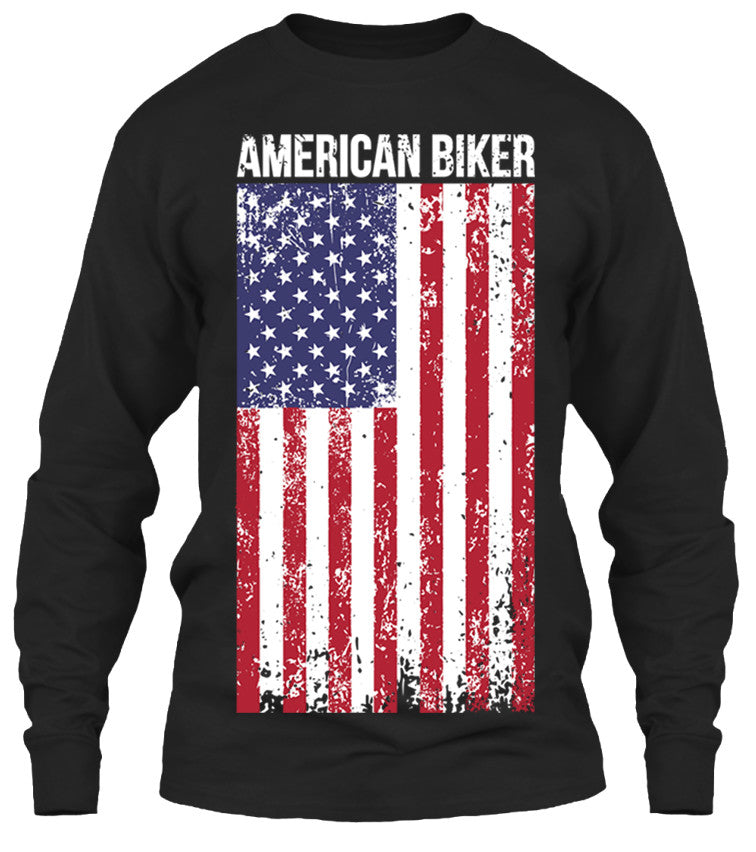 T-shirt - American Biker Flag (Front Print)