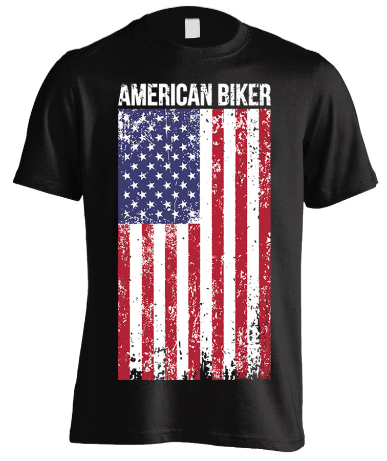 T-shirt - American Biker Flag (Front Print)