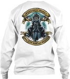 T-shirt - Unterschätze Niemals Einen Alten Mann Mit Motorrad - (Rückendruck)