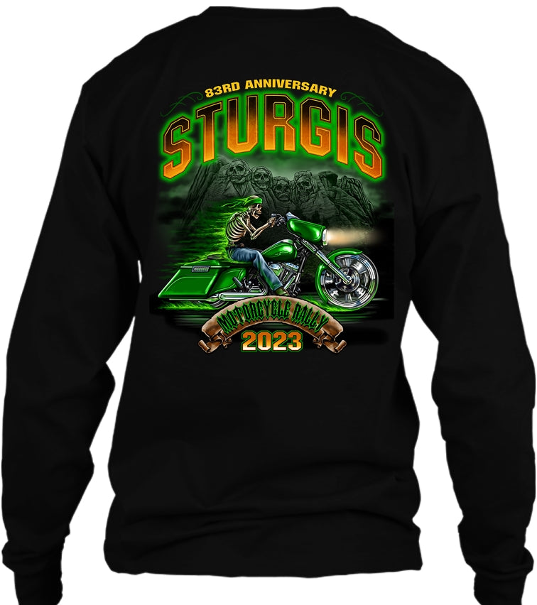 2023 Sturgis Motorcycle Rally Green Skeleton Rider - 83rd Anniversary