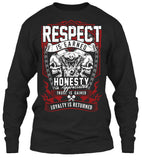 T-shirt - Respect Is Earned Skull & Engine (Front Print)