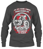 T-shirt - Ja Ich Habe Einen Ruhestandplan Ich Plane Motorrad Zu Fahren (Front Print)