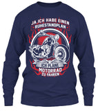 T-shirt - Ja Ich Habe Einen Ruhestandplan Ich Plane Motorrad Zu Fahren (Front Print)