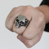 Stainless Steel Winged Skull Ring