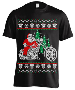 T-shirt - Ugly Christmas T-shirt Biker Santa