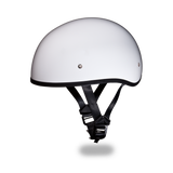D.O.T. DAYTONA SKULL CAP W/O VISOR- HI GLOSS WHITE 1/2 SHELL HELMET