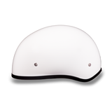 D.O.T. DAYTONA SKULL CAP W/O VISOR- HI GLOSS WHITE 1/2 SHELL HELMET