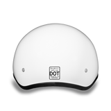 D.O.T. DAYTONA SKULL CAP W/O VISOR- HI GLOSS WHITE 1/2 SHELL HELMET