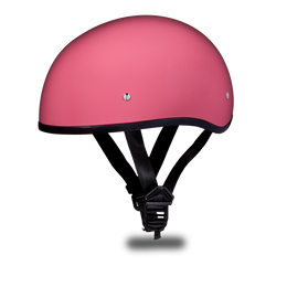 D.O.T. DAYTONA SKULL CAP W/O VISOR- HI-GLOSS PINK 1/2 SHELL HELMET