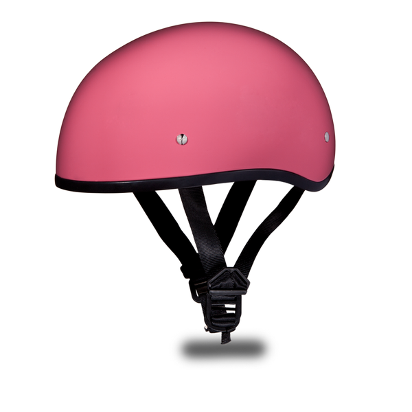 D.O.T. DAYTONA SKULL CAP W/O VISOR- HI-GLOSS PINK 1/2 SHELL HELMET
