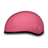 D.O.T. DAYTONA SKULL CAP W/O VISOR- HI-GLOSS PINK 1/2 SHELL HELMET
