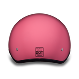 D.O.T. DAYTONA SKULL CAP W/O VISOR- HI-GLOSS PINK 1/2 SHELL HELMET