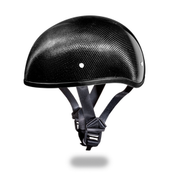 D.O.T. DAYTONA SKULL CAP W/O VISOR- GREY CARBON FIBER 1/2 SHELL HELMET