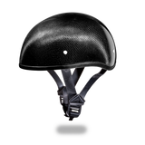 D.O.T. DAYTONA SKULL CAP W/O VISOR- GREY CARBON FIBER 1/2 SHELL HELMET