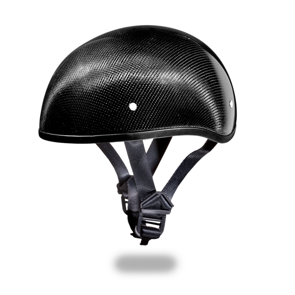 D.O.T. DAYTONA SKULL CAP W/O VISOR- GREY CARBON FIBER 1/2 SHELL HELMET