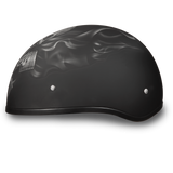 D.O.T. DAYTONA SKULL CAP- W/ PISTONS SKULL 1/2 SHELL HELMET