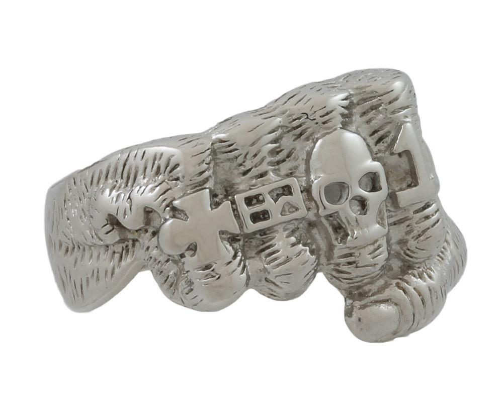 Stainless Steel Skull Fist Ring