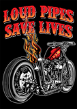 T-shirt - Loud Pipes Save Lives Old School Bobber