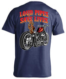 T-shirt - Loud Pipes Save Lives Old School Bobber