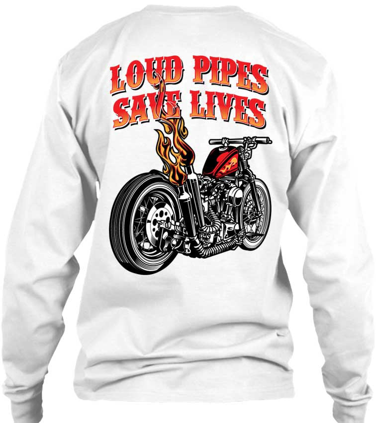 T-shirt - Loud Pipes Save Lives Old School Bobber