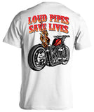 T-shirt - Loud Pipes Save Lives Old School Bobber