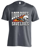 T-shirt - Loud Pipes Save Lives Screaming Skull