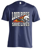 T-shirt - Loud Pipes Save Lives Screaming Skull