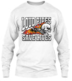 T-shirt - Loud Pipes Save Lives Screaming Skull