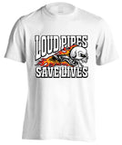 T-shirt - Loud Pipes Save Lives Screaming Skull