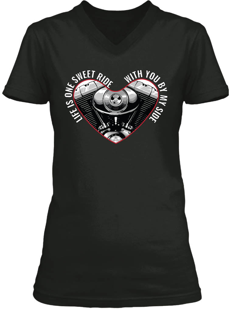 Life Is One Sweet Ride With You By My Side Ladies T-shirt