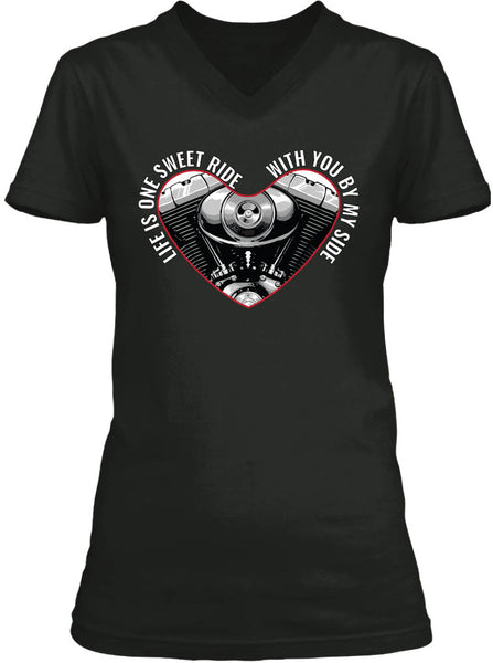 Life Is One Sweet Ride With You By My Side Ladies T-shirt