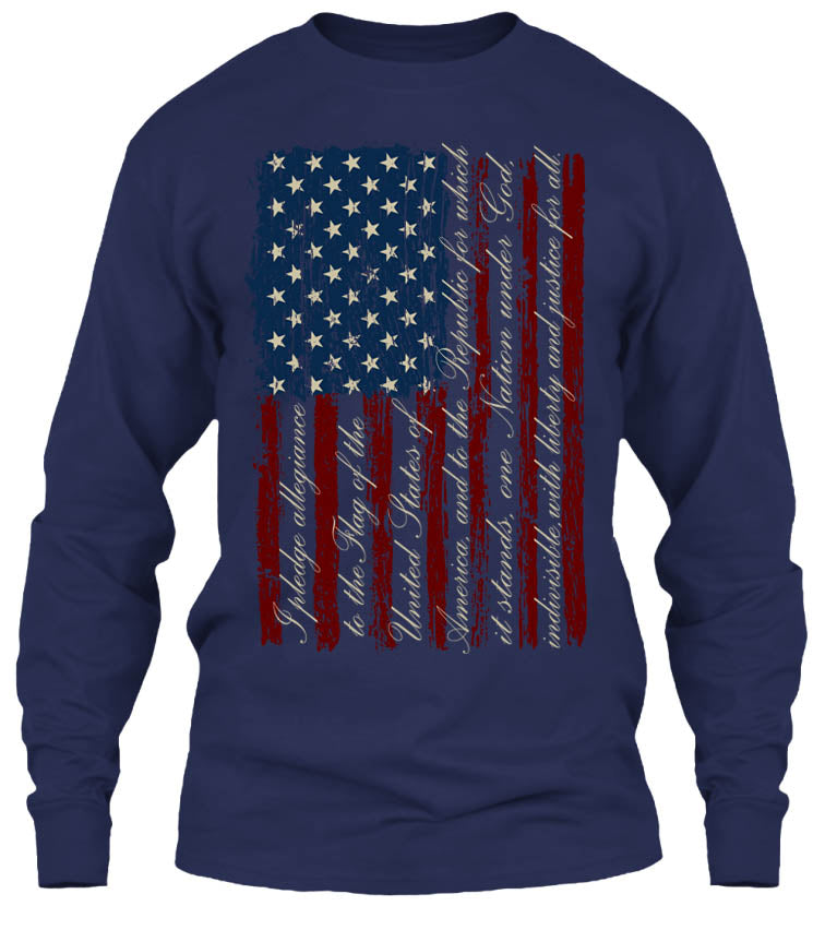 Pledge of Allegiance American Flag (Front Print)