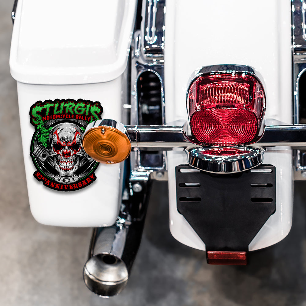 2022 Sturgis Rally Green Skull Clown 82nd Anniversary Decal