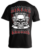 T-shirt - Bikers Don't Go Grey We Turn Chrome - Flames & Engine